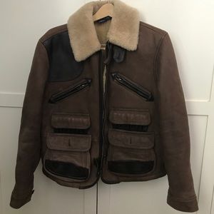 NWOT RALPH LAUREN SHERPA LEATHER JACKET